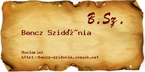 Bencz Szidónia névjegykártya